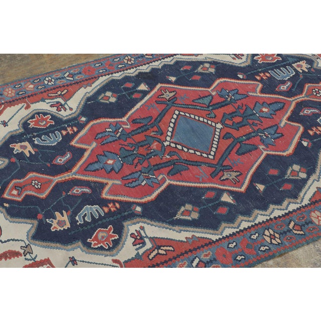 Rug & Kilim Antique Bidjar Kilim Rug With Geometric Floral Medallion Design - Rug & Kilim For Sale - Image 4 of 7