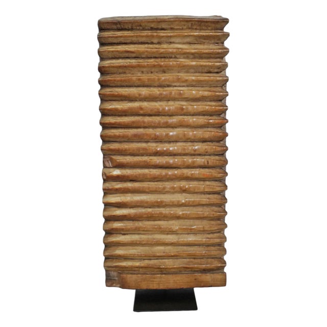 Vintage Wooden Baule Washboard on Stand For Sale