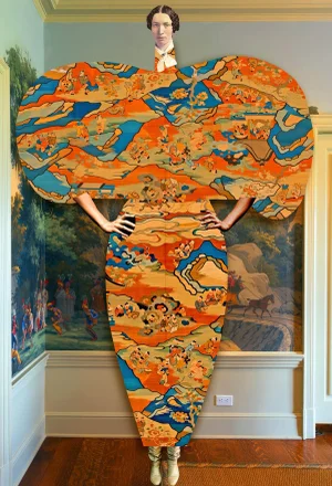 Johanna Goodman, Plate No. 304: Abstract Collage with Japanese Theme, 2020s, Giclee Print