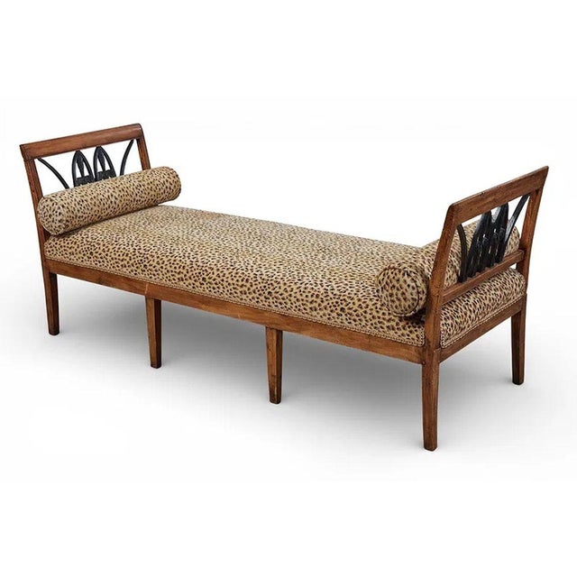 Biedermeier Biedermeier Fruitwood and Ebonized Window Bench For Sale - Image 3 of 7