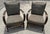 Pair of Distressed Hardwood Lounge Chairs in the Style of Dakota Jackson A sophisticated pair of American modern lounge...