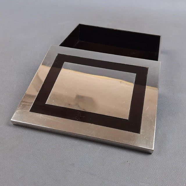 Metal Mid-Century Jewelry Box in Chrome, Metal and Glass by Giacomo Sinopoli for Liwans, 1970s For Sale - Image 7 of 11
