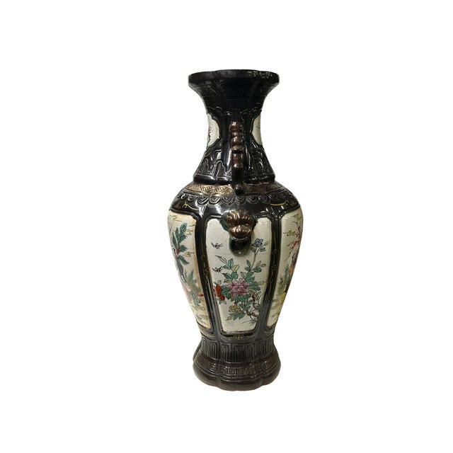 Chinese Chinese Vintage 8 Immortals Theme HandPainted Porcelain Flower Vase For Sale - Image 3 of 15