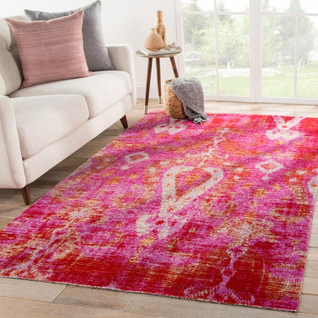 Jaipur Living Zenith Indoor/Outdoor Ikat Pink/Orange Runner Rug 2'6"X8