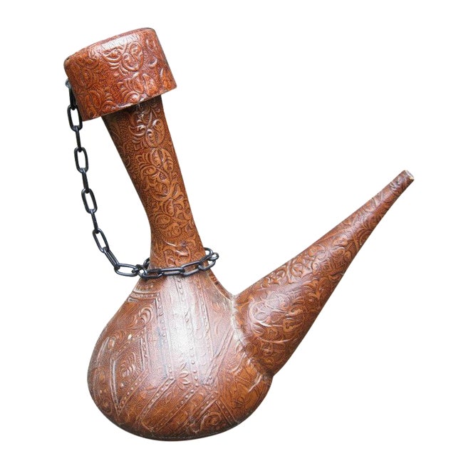 Vintage Tooled Leather Over Glass Beaker Decanter Chairish