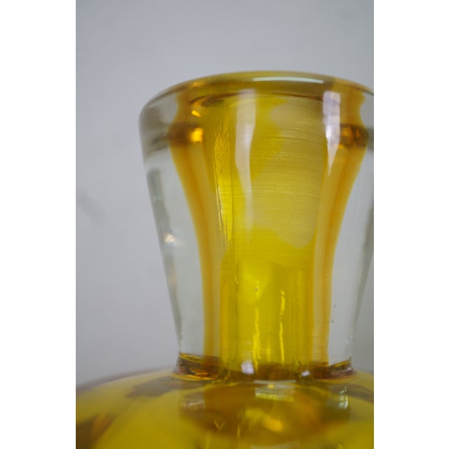 Mid 20th Century Mid Century Modern Italian Murano Yellow Sommerso Glass Decanter Bottle Stopper For Sale - Image 17 of 18