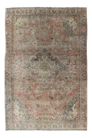 Late 19th Century Antique Sarouk Farahan Rug With Medallion in Light Tones