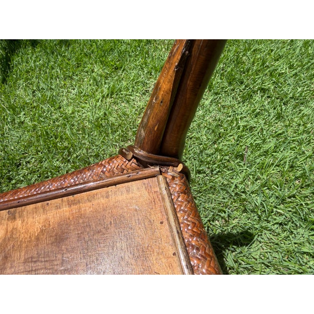 Vintage Organic Modern Barrel Form Rattan Ottoman For Sale - Image 10 of 12