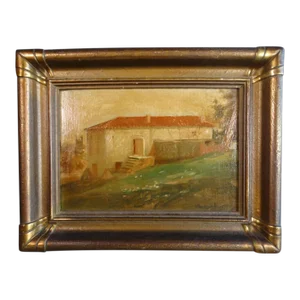 1920s "El Molino Viejo, San Marino" Oil on Board Painting by Carl Oscar Borg, Framed