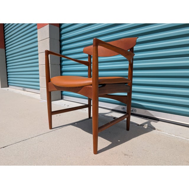 Selig Danish Mid Century Modern Teak Chair by Ib Kofod-Larsen Armchair for Selig, C1960s For Sale - Image 4 of 17