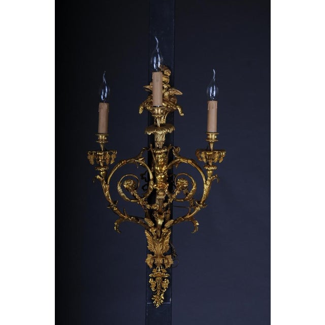 Large Louis XV Gilded Bronze Sconces, Set of 2 For Sale - Image 15 of 16