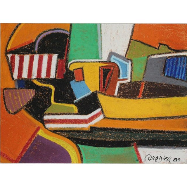 composition marine ' - acquired in the south of france, this is a vibrant, dynamic abstract composition in pastel signed...