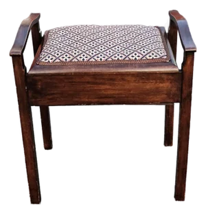 Late 19th Century Victorian Dark Walnut Piano Stool With Sheet Compartment
