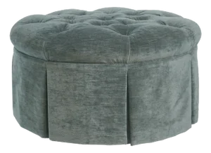 Jonas Ny Upholstery Tufted Ottoman With Pleated Skirt