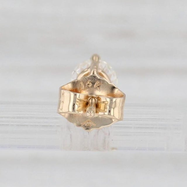 0.41ctw Diamond Stud Earrings 14k Yellow Gold Round Brilliant Solitaire Studs - 2 Pieces For Sale - Image 4 of 5