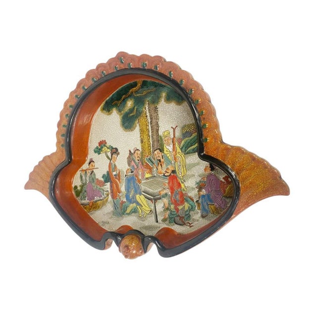 Meiji Japanese Satsuma Porcelain Dish in Ceramic For Sale - Image 9 of 13