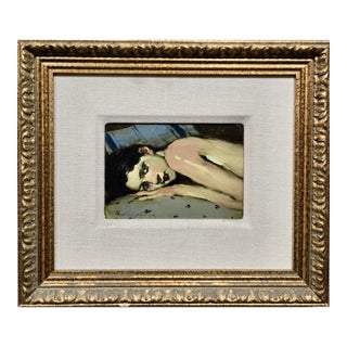 Malcolm Liepke -Girl Reclined on Her Side-Oil Painting For Sale