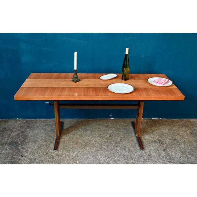 Scandinavian Height-Adjustable Coffee Table in Wood and Chrome, 1970s For Sale - Image 10 of 17