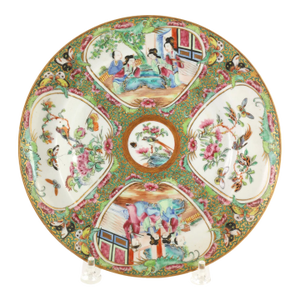 Mid 19th Century Rose Medallion Dished Plate