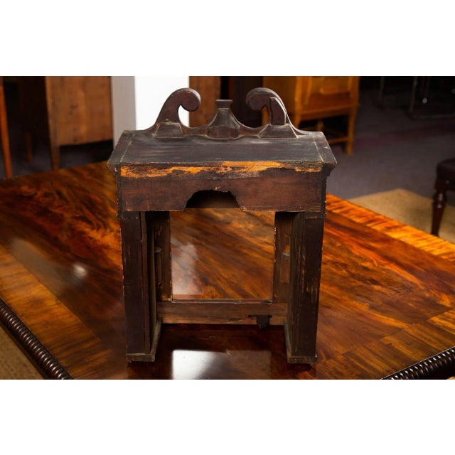 English Antique Red Chinoiserie Six-Bell Hanging Wall Clock Ca. 1830 For Sale - Image 12 of 12