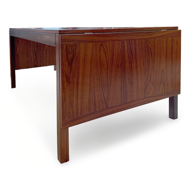1970s Danish Modern Rosewood Dropleaf Dining Table by Vejle Stole Og Mobelfabrik For Sale - Image 9 of 12
