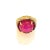 Baroque Bochic “Flamenco” Ruby & White Zircon 18k Gold & Silver Cocktail Ring Size 10 For Sale - Image 3 of 5