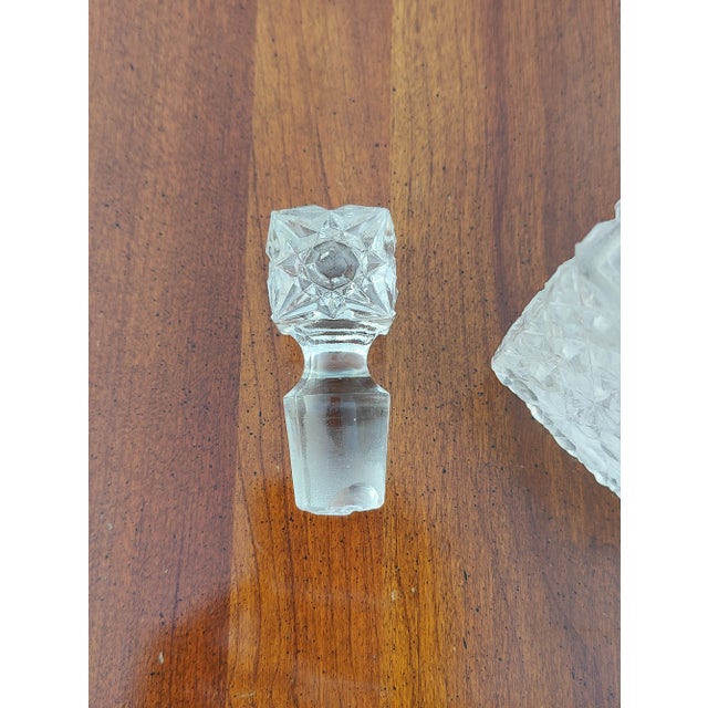 1960s Vintage Eapg Early American Pattern Crystal Cut Glass Decanters For Sale - Image 5 of 8