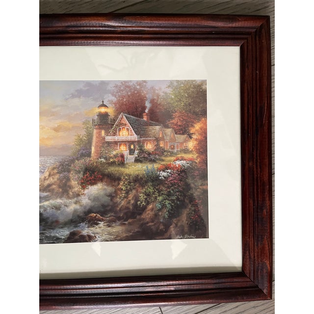 1970s “Guardian of the Sea” Matted & Framed Painting (29” X 24”) by Nicky Boehme For Sale - Image 5 of 6