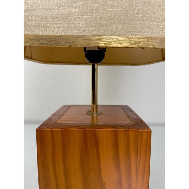 Mid-Century Teak Block Table Lamp Tarogo, Japan, 1980s For Sale - Image 9 of 16