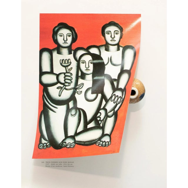 Fernand Léger 1990 After Fernand Leger "Three Girls on Red Background", Full-Color Parisian Print For Sale - Image 4 of 9