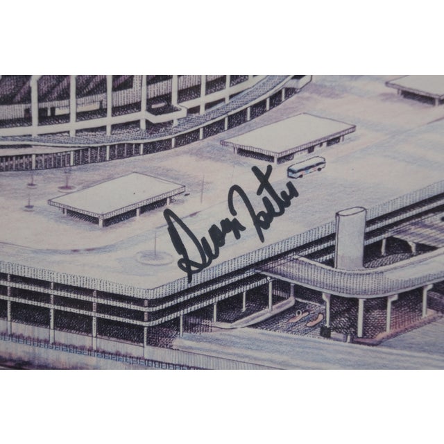 Late 20th Century Steve Ford Signed Riverfront Stadium Cincinnati Reds Bengals Lithograph 33" For Sale - Image 9 of 13