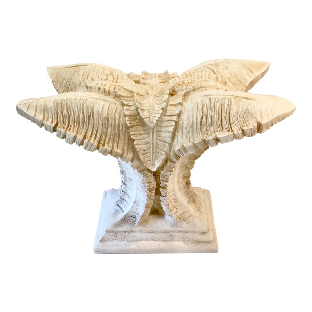 1980s Vintage Regency Sculptural Palm Leaf Pedestal Base For Sale