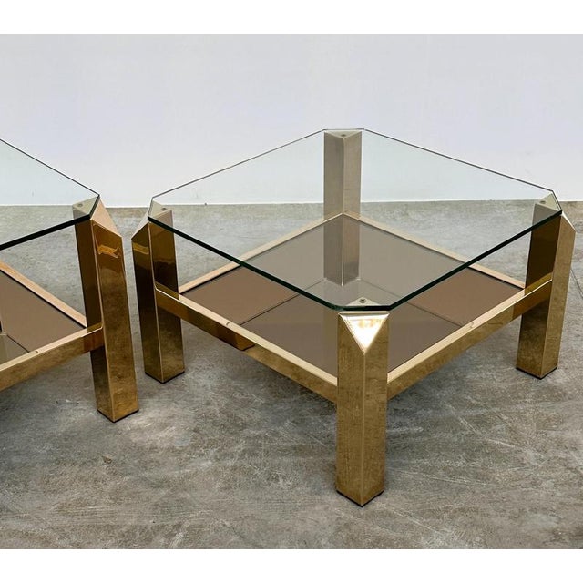 Brass and Glass Coffee Tables from Belgo Chrom, Belgium, 1970s, Set of 2 For Sale - Image 3 of 11