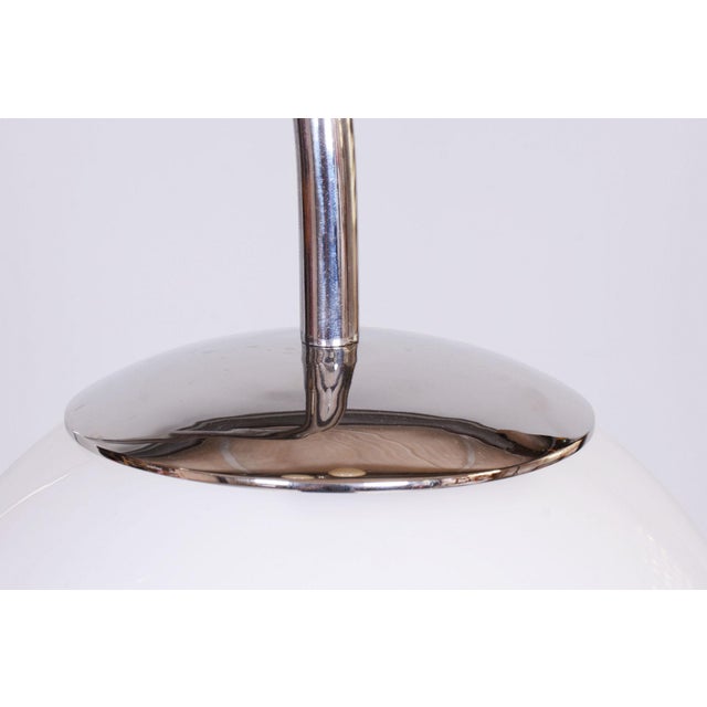 1930s Bauhaus Floor Lamp in Steel and Milk Glass, Czechia, 1930s For Sale - Image 5 of 8