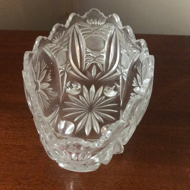 Vintage Cut Crystal Footed Serving Bowl or Candy Dish For Sale - Image 4 of 6