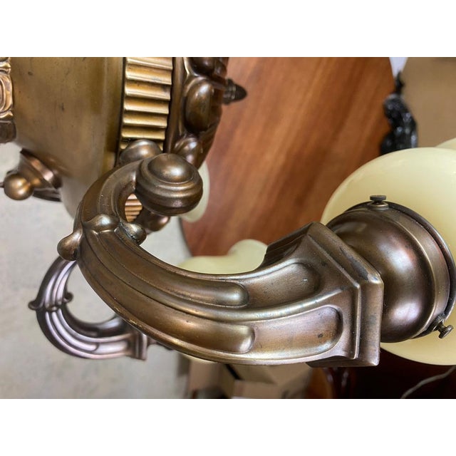 Brass Chandelier in Copper, 1910s For Sale - Image 9 of 13