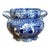 Vintage Blue and White Ceramic Jardiniere For Sale