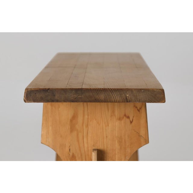 Brown Mid-Century Brutalist Pine Benches, 1960s, Set of 2 For Sale - Image 8 of 14
