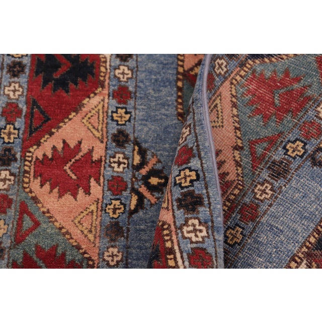 Textile Rustic Ziegler Blue/Multi Wool Runner Rug- 2'8'' X 9'8'' For Sale - Image 7 of 10