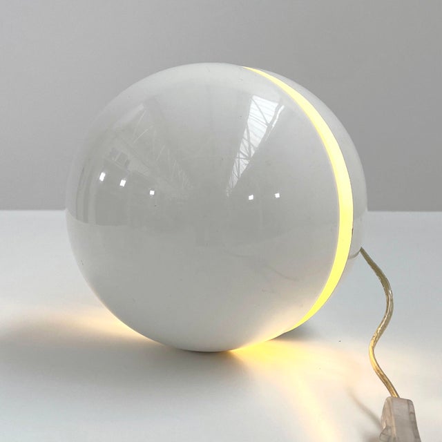 Metal White Sphera Table Lamp by Andrea Modica for Lumess, 1970s For Sale - Image 7 of 9