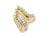 1990s 1990s 14k Yellow Gold Baguette and Round Diamond Cluster Ring, Size 7.25 For Sale - Image 5 of 12
