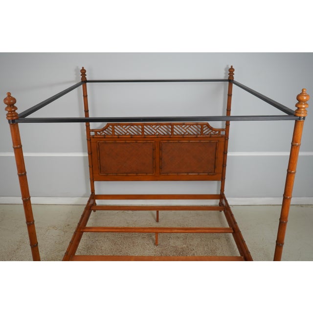 Lexington King Size Faux Bamboo Canopy Bed For Sale - Image 15 of 18