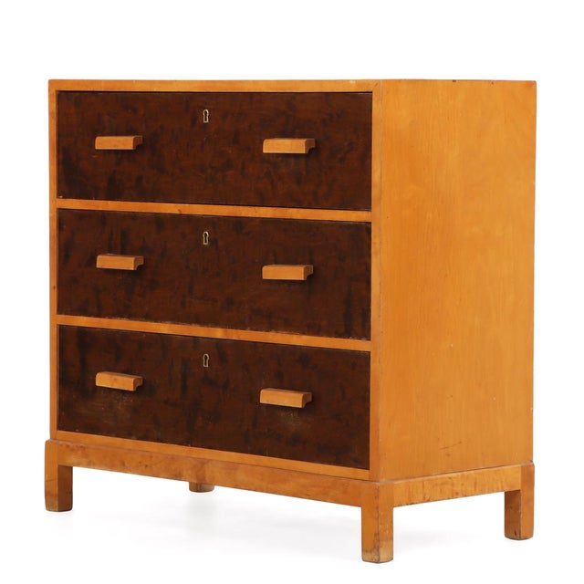 1930s 1930s Swedish Art Deco Birch Chest of Drawers For Sale - Image 5 of 6