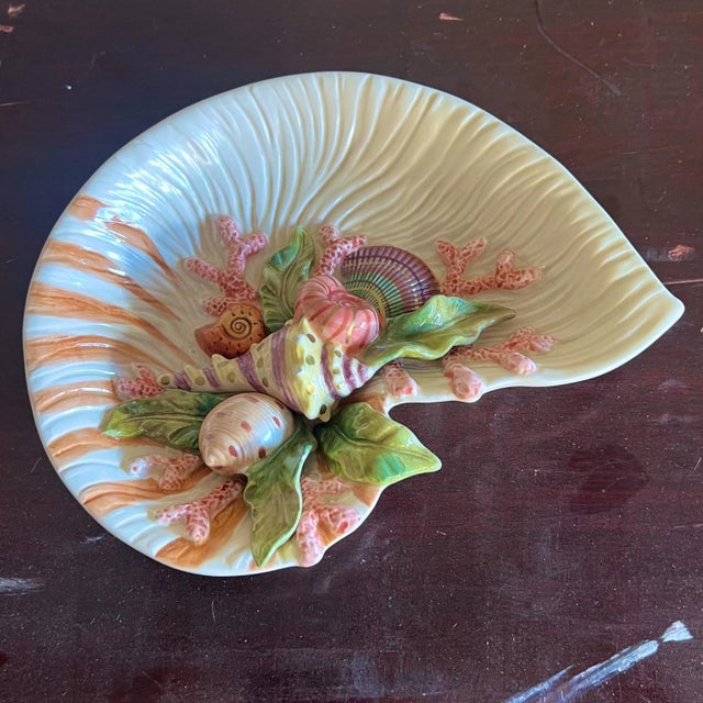 White Fitz and Floyd Oceana Pattern Relish Dish For Sale - Image 8 of 9