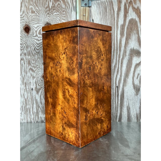 Vintage Boho Burl Wood Pedestal For Sale In West Palm - Image 6 of 6