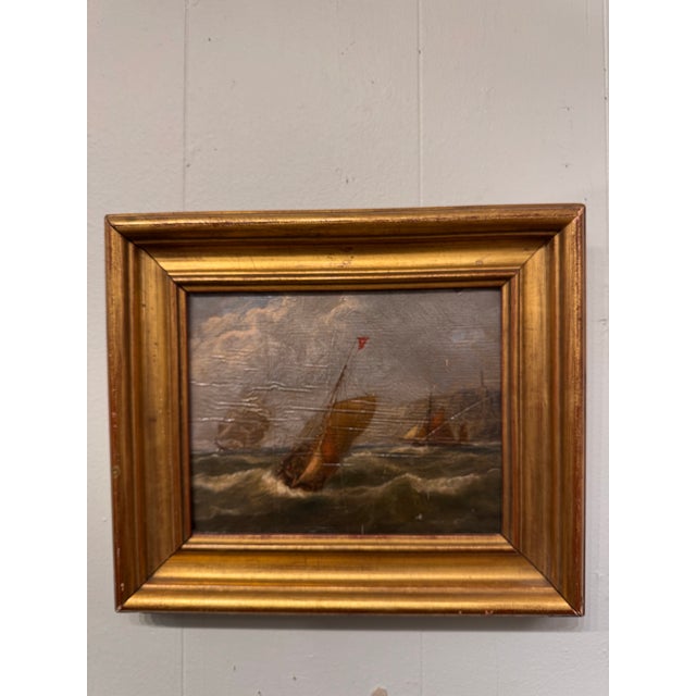 19th Century Seascape Oil on Board For Sale In Nashville - Image 6 of 6