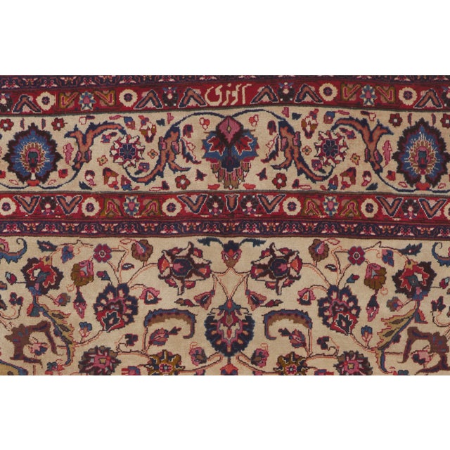 Signed Antique Persian Mashhad Rug, 08'00 X 11'02 For Sale In Dallas - Image 6 of 11