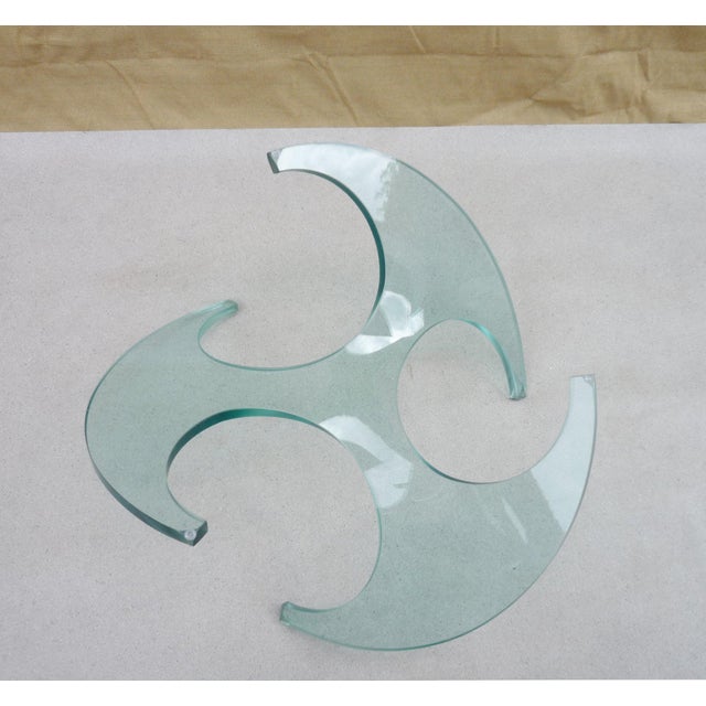 Glass Propeller Coffee Table in Glass by Knut Hesterberg for Ronald Schmitt, 1960s For Sale - Image 7 of 7