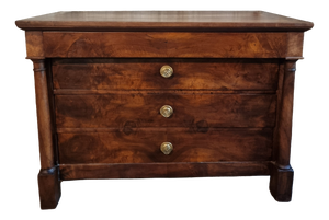 French Empire Walnut Commode, Early 19th Century
