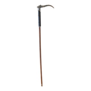 Late 20th Century Belfiore 925 Sterling Silver Deer Antler Handle Cane/Walking Stick For Sale